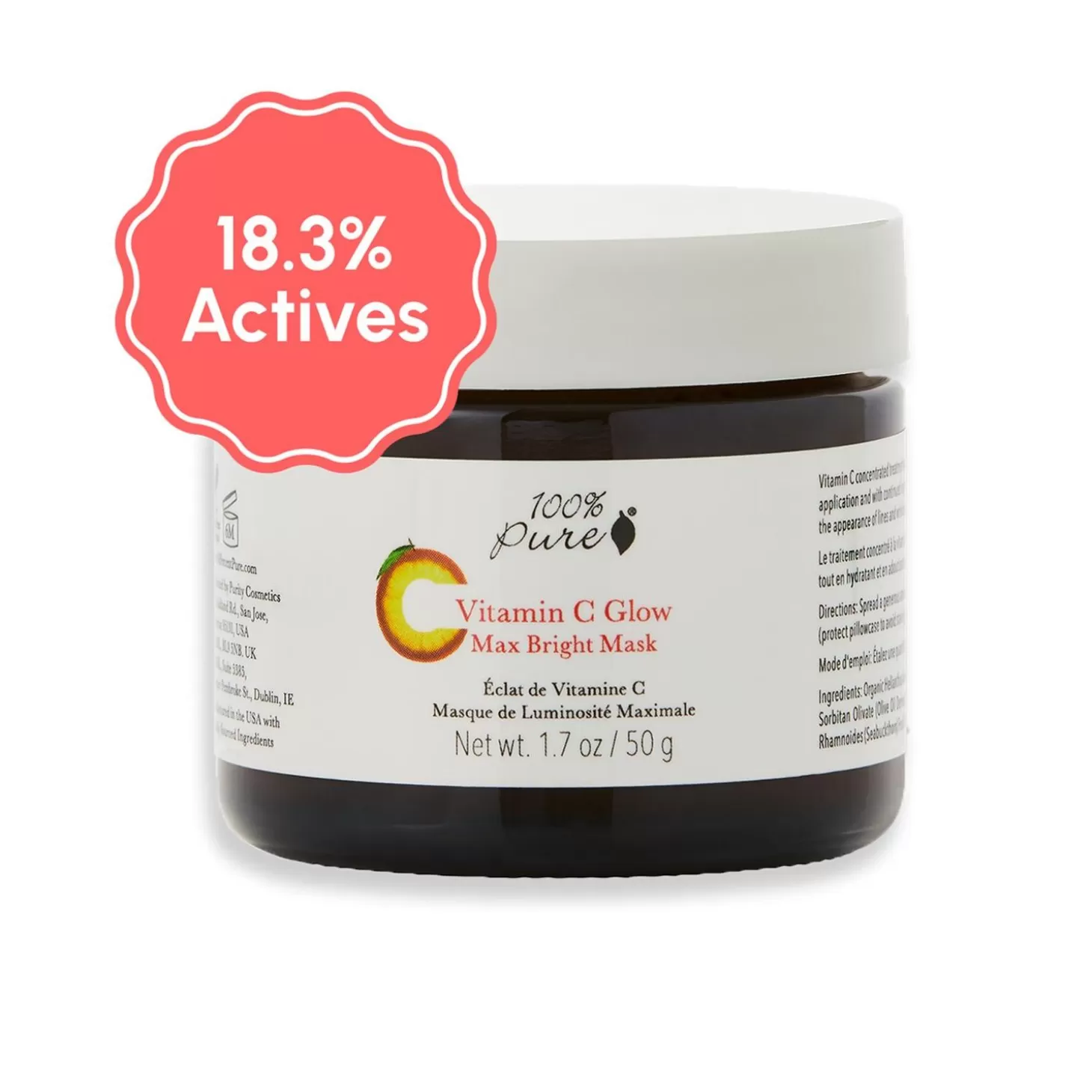 Sale 100% PURE 18.3% Active Ingredients Vitamin C Glow Max Bright Mask